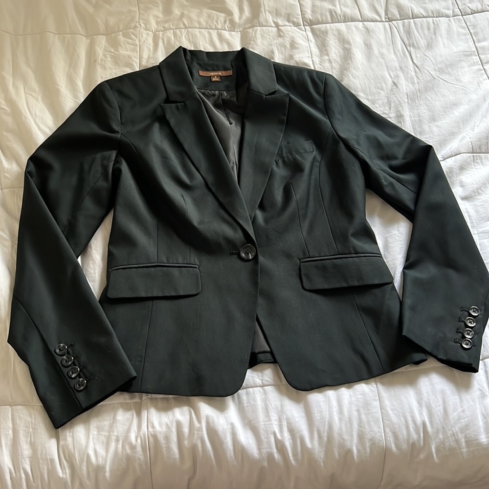 MERONA BLACK WOOL BLEND BLAZER